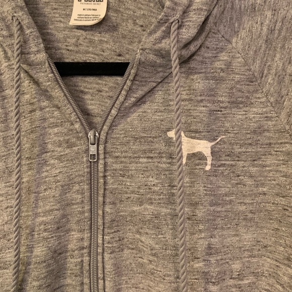 ‼️SOLD‼️ VS PINK Light Weight Grey Hooded Sweater - Picture 5 of 8